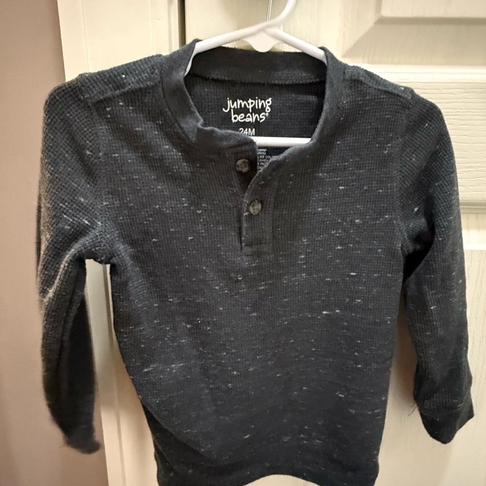 Jumping Beans Charcoal Long Sleeve Henley